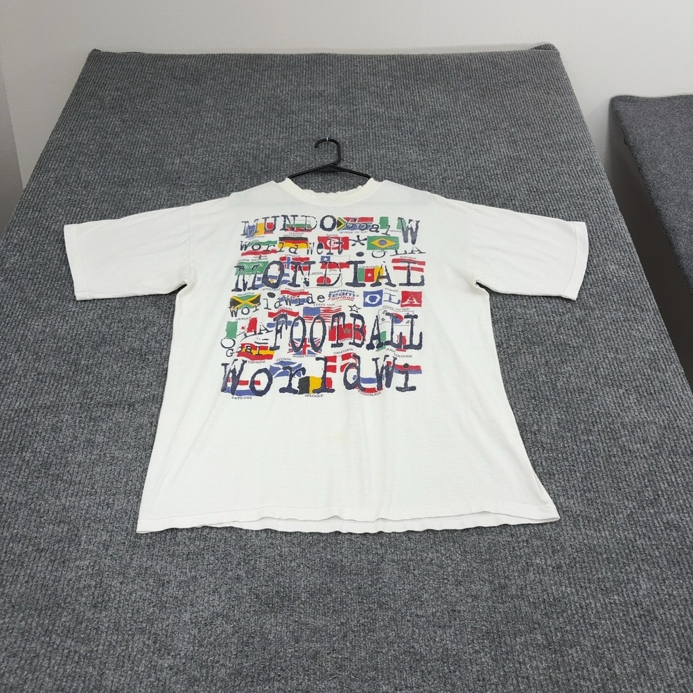 Vintage Football South West T Shirt Mens XL White Cotton World Flags Retro